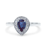 Pear Teardrop Natural Stone Wedding Ring