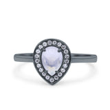 Pear Teardrop Natural Stone Wedding Ring