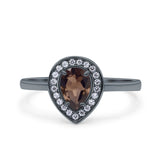 Pear Teardrop Natural Stone Wedding Ring