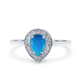 Pear Teardrop Natural Stone Wedding Ring