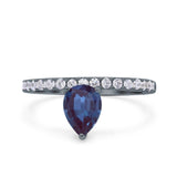 Pear Teardrop Natural Stone Wedding Ring
