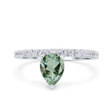 Pear Teardrop Natural Stone Wedding Ring