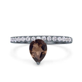 Pear Teardrop Natural Stone Wedding Ring