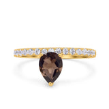 Pear Teardrop Natural Stone Wedding Ring
