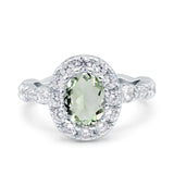 Oval Natural Stone Art Deco Ring
