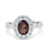 Oval Natural Stone Art Deco Ring