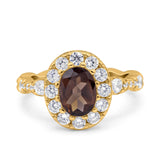Oval Natural Stone Art Deco Ring