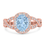 Oval Natural Stone Infinity Twisted Ring