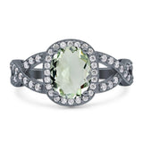 Oval Natural Stone Infinity Twisted Ring