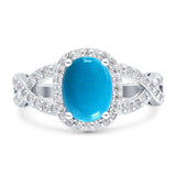 Oval Natural Stone Infinity Twisted Ring