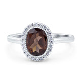 Art Deco Oval Natural Stone Wedding Ring