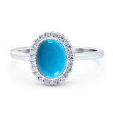 Art Deco Oval Natural Stone Wedding Ring