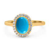 Art Deco Oval Natural Stone Wedding Ring