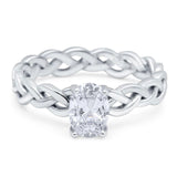Oval Natural Stone Braided Solitaire Ring