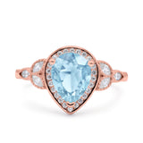 Pear Teardrop Natural Stone Wedding Ring