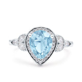 Pear Teardrop Natural Stone Wedding Ring