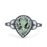 Pear Teardrop Natural Stone Wedding Ring