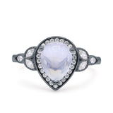 Pear Teardrop Natural Stone Wedding Ring