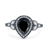 Pear Teardrop Natural Stone Wedding Ring