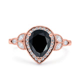 Pear Teardrop Natural Stone Wedding Ring
