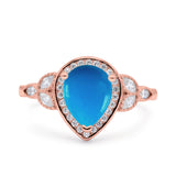 Pear Teardrop Natural Stone Wedding Ring