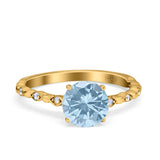 Round Natural Stone Wedding Ring