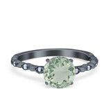 Round Natural Stone Wedding Ring
