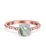 Round Natural Stone Wedding Ring