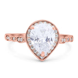 Pear Teardrop Natural Stone Wedding Ring