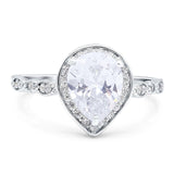 Pear Teardrop Natural Stone Wedding Ring