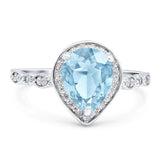Pear Teardrop Natural Stone Wedding Ring