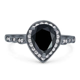Pear Teardrop Natural Stone Wedding Ring