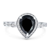 Pear Teardrop Natural Stone Wedding Ring