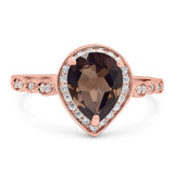 Pear Teardrop Natural Stone Wedding Ring