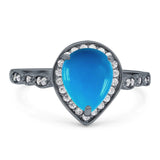 Pear Teardrop Natural Stone Wedding Ring