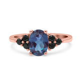Oval Natural Stone Engagement Ring