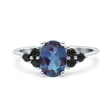 Oval Natural Stone Engagement Ring
