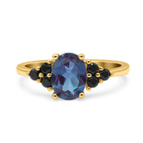 Oval Natural Stone Engagement Ring