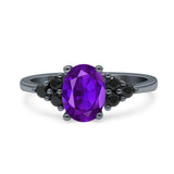 Oval Natural Stone Engagement Ring