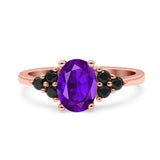 Oval Natural Stone Engagement Ring