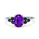 Oval Natural Stone Engagement Ring