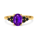 Oval Natural Stone Engagement Ring