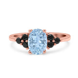 Oval Natural Stone Engagement Ring