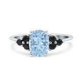 Oval Natural Stone Engagement Ring