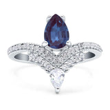 Pear Teardrop Natural Stone Wedding Ring