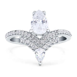 Pear Teardrop Natural Stone Wedding Ring