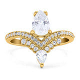 Pear Teardrop Natural Stone Wedding Ring