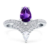 Pear Teardrop Natural Stone Wedding Ring