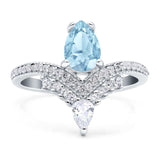 Pear Teardrop Natural Stone Wedding Ring