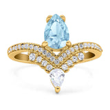 Pear Teardrop Natural Stone Wedding Ring